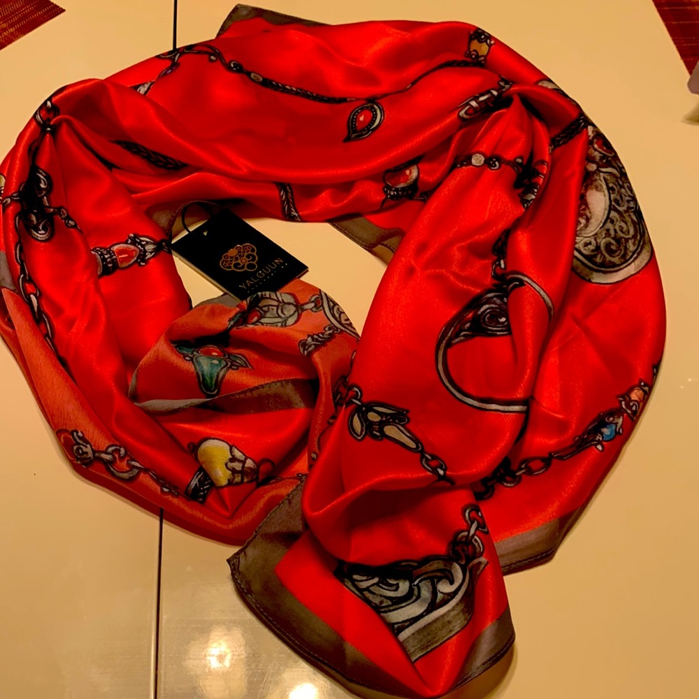 100% silk scarf, ( 42 inch x 42 inch )